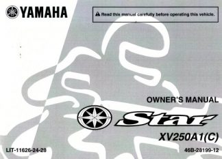 Official 2011 Yamaha XV250 V-STAR Factory Owners Manual