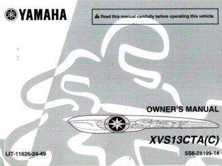 Official 2011 Yamaha XVS13CTAR/CTACR V-Star Owners Manual