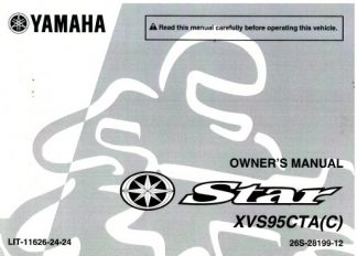 Official 2011 Yamaha XVS950 V-Star Factory Owners Manual