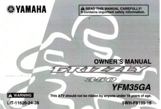 Official 2011 Yamaha YFM350GA Grizzly Factory Owners Manual