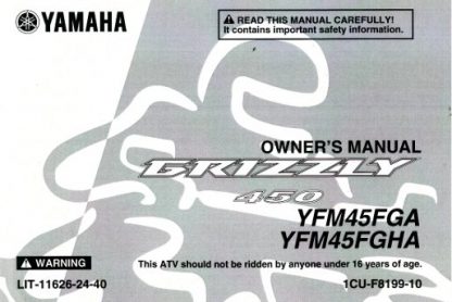 Official 2011 Yamaha YFM450FG Grizzly Factory Owners Manual