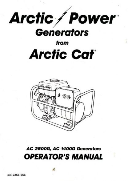 Official Arctic Cat 1400G 2500G Generator Owners Manual