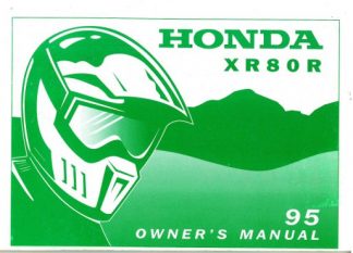 Official Honda 1995 XR80R Factory Owners Manual