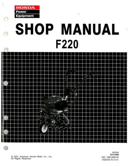 Official Honda F220 Tiller Shop Manual