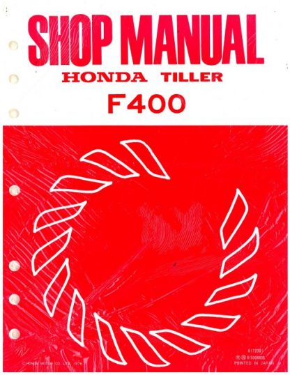 Official Honda F400 Tiller Shop Manual