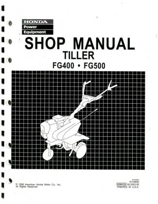 Official Honda FG400 And FG500 Tiller Shop Manual