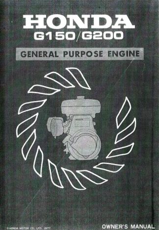 Honda G100 Engine Owners Manual