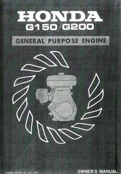 Official Honda G150 G200 Engine Owners Manual