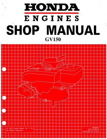 Official Honda GV150 Engine Factory Shop Manual