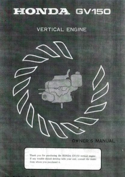 Official Honda GV150 Engine Owners Manual
