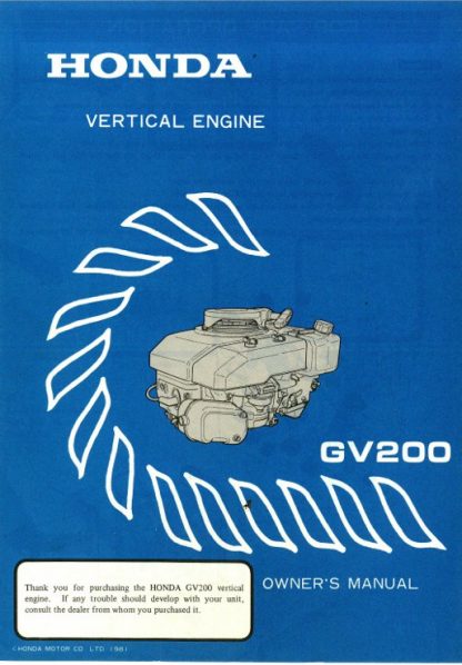 Official Honda GV200 Engine Owners Manual