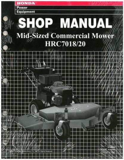 Official Honda HRC7018 HRC7020 Commercial Mower Shop Manual