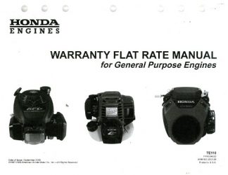 Official Honda Warranty Flat Rate Manual for General Purpose Engines