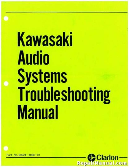 Kawasaki Voyager Clarion Audio Systems Troubleshooting Manual