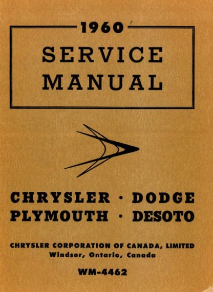 1959-1960 Chrysler Dodge Plymouth Desoto Imperial Service Manual