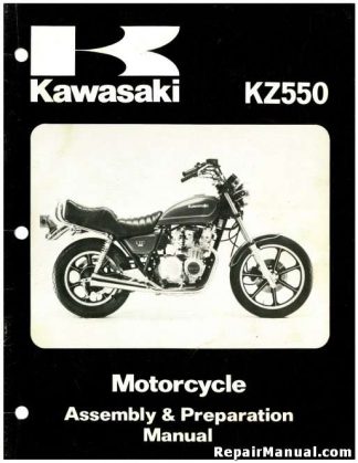Official 1980 Kawasaki KZ550C1 LTD Motorcycle Assembly Preparation Manual