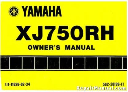 Official 1981 Yamaha XJ750RH Seca Owners Manual